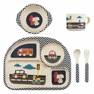 Transportation Bamboo Dish Set
