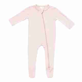 Zippered Footie in Blush, 6-12 Months