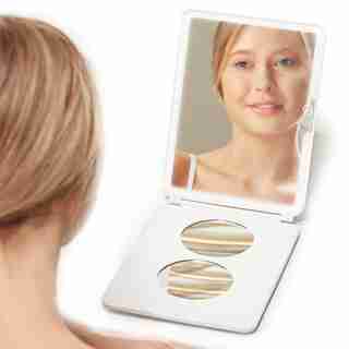 LuMee Studio White Light Portable Makeup Mirror, White