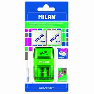MILAN SHARPENER WITH ERASER, VARIOUS COLOURS