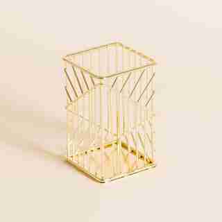 Vena Wire Pencil Cup Gold