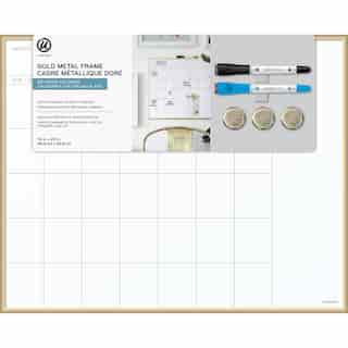 Dry Erase Calendar, Gold 20 " X 16"