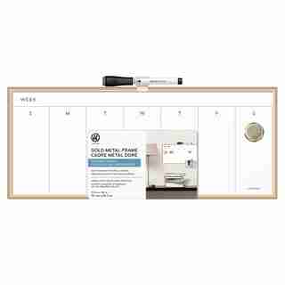 Framed Dry Erase Weekly Calendar, Gold 7.5" X 18"