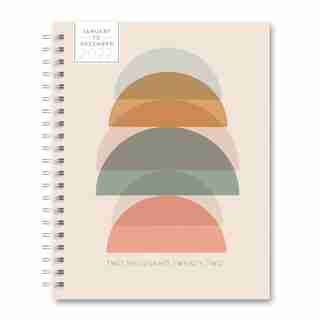 2022 12 MONTH XL SPIRAL AGENDA, SEMI CIRCLES