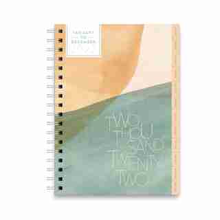 2022 12 MONTH LARGE HARDCOVR SPIRAL PLANNER, MUTED WATERCOLOR