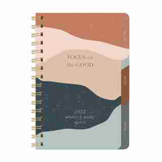 FRINGE STUDIO 2022 12 MONTH SPIRAL TAB PLANNER, ABSTRACT SHAPES