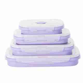 SET OF 4 COLLAPSIBLE FOOD STORAGE CONTAINERS, LAVENDER