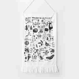 Wee Gallery Woodland Alphabet printed Tapestry