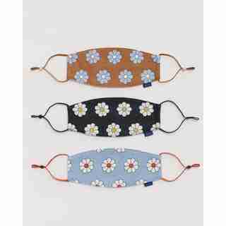 3 Pack Reusable Cotton Face Masks, Daisy