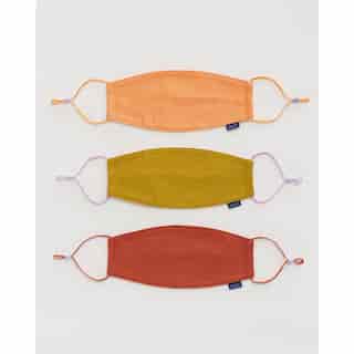 3 Pack Reusable Cotton Face Masks, Clay