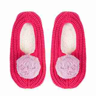Pommed Rib Slippers, Fuchsia, S/M