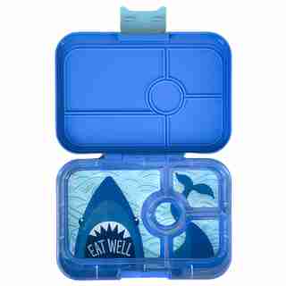Yumbox 4 Compartment Tapas, True Blue with Shark Tray