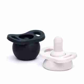 The Pop & Go™ Stage 2 Pacifiers, Cream & Coal 3 Months +