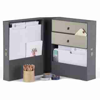 All-in-One Desk Organizer - The Vault - Slate / No. / None