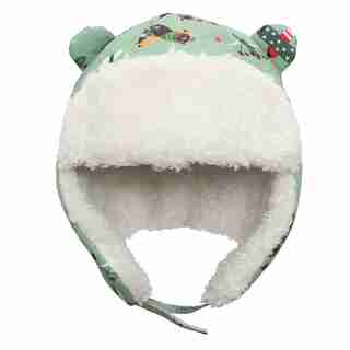 Flapjackkids - Chapeau de trappeur déperlant Ours noir vert Small - 6-24 mois