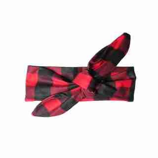 Bandeau avec noeud sur le dessus pour bébé - 3 mois et plus - Rouge - Noir