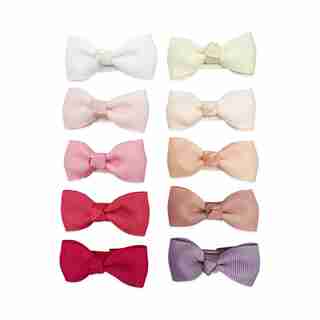 Set of 10 Diya Bow Alligator Clips, Light