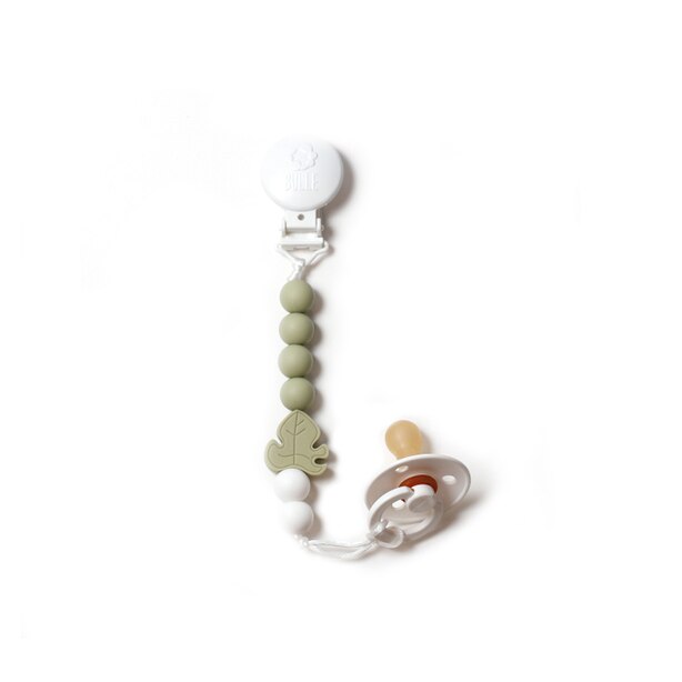 Pacifier clip Monstera Leaf, Sage by BULLE Gifts www.chapters.indigo.ca