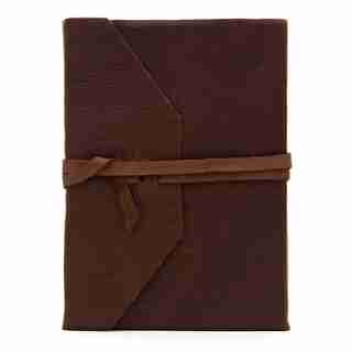 Rich Leather Wrap Journal Dark Brown