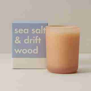 POURED GLASS CANDLE SEA SALT AND DRIFTWOOD