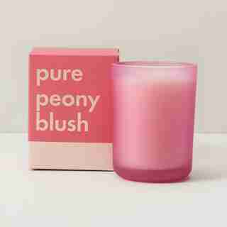 POURED GLASS CANDLE PURE PEONY BLUSH