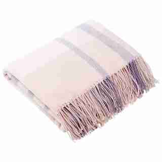 Crofters Plaid Herringbone Weave Throw – Pink