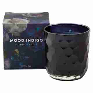 MOOD INDIGO SCENTED GLASS CANDLE 4 OZ.