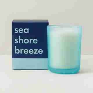 POURED GLASS CANDLE SEA SHORE BREEZE