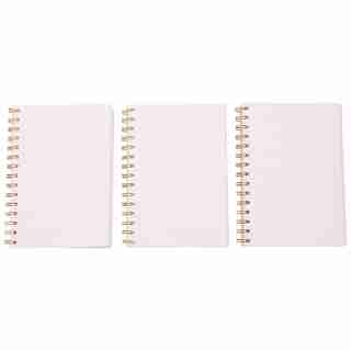 Refillable Spiral Notebook with Gold Edges 5.25x7.50 - Set of 3