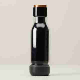 ASOBU INNER PEACE GLASS WATER BOTTLE CHARCOAL 17OZ