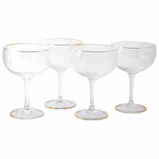 CUT GLASS COUPE - SET OF 4