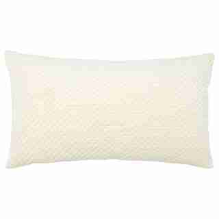PILLOW COVER TEXTURED VELVET IVORY 12" X 21"