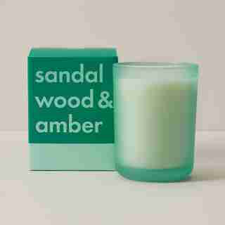 POURED GLASS CANDLE SANDALWOOD AND AMBER