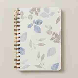 CARNET DE NOTES A5 – GOOD EARTH, ÉTAMPES DE FEUILLES, BLEU GRIS