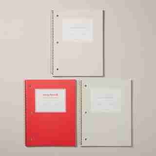 SET OF 3 SPIRAL NOTEBOOKS, WARM TONES