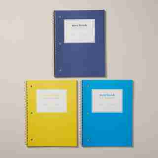 SET OF 3 SPIRAL NOTEBOOKS, COOL TONES
