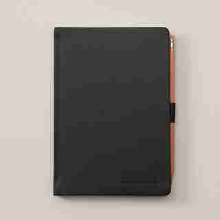 HARDCOVER JOURNAL WITH PENCIL, BLACK