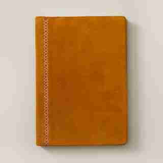 NŌTA MORNING GLORY SUEDE EMBROIDERED JOURNAL CAMEL