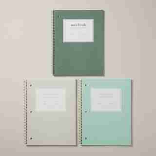 SET OF 3 SPIRAL NOTEBOOKS, NEUTRAL TONES