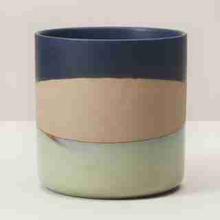LARGE ROUNDED PLANTER, BLUE