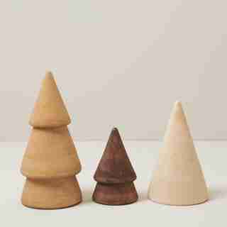 SET OF 3 WOODEN TABLETOP TREES