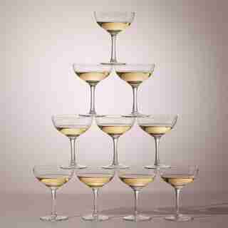 SET OF 10 CHAMPAGNE COUPE GLASSES