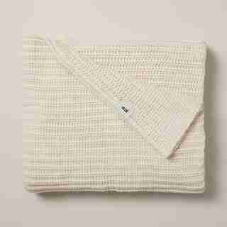 RECYCLED KNIT THROW BLANKET IVORY