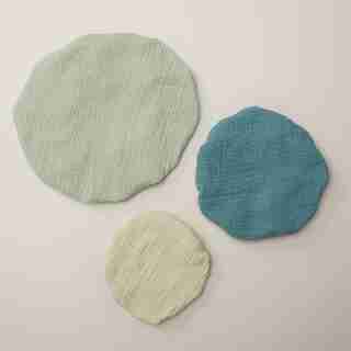 COUVRE-BOLS EN MOUSSELINE DE COTON – TONS FROIDS (ENSEMBLE DE 3)