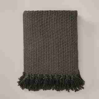 BASKET WEAVE THROW BLANKET, STORM GREY