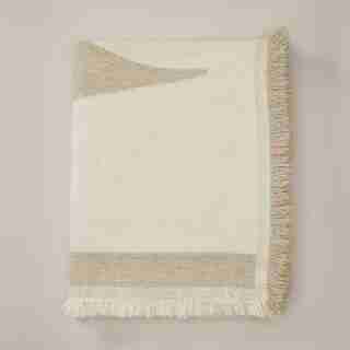 JACQUARD THROW BLANKET, IVORY FROND