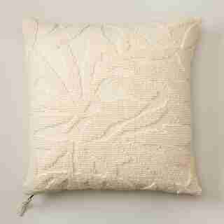HOUSSE DE COUSSIN – FEUILLES DE PALMIER TEXTURÉ, IVOIRE (45,5 CM X 45,5 CM)