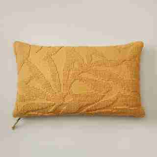 HOUSSE DE COUSSIN – FEUILLES DE PALMIER TEXTURÉ, TOURNESOL (30,5 CM X 53,5 CM)