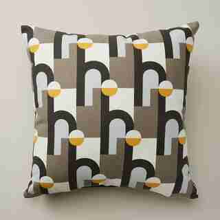 OUTDOOR PILLOW DECO GEOMETRIC, BLACK/WHITE 18" X 18"