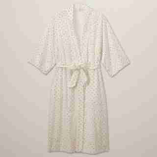 POPLIN KIMONO POLKA DOT , WHITE SMALL/MEDIUM